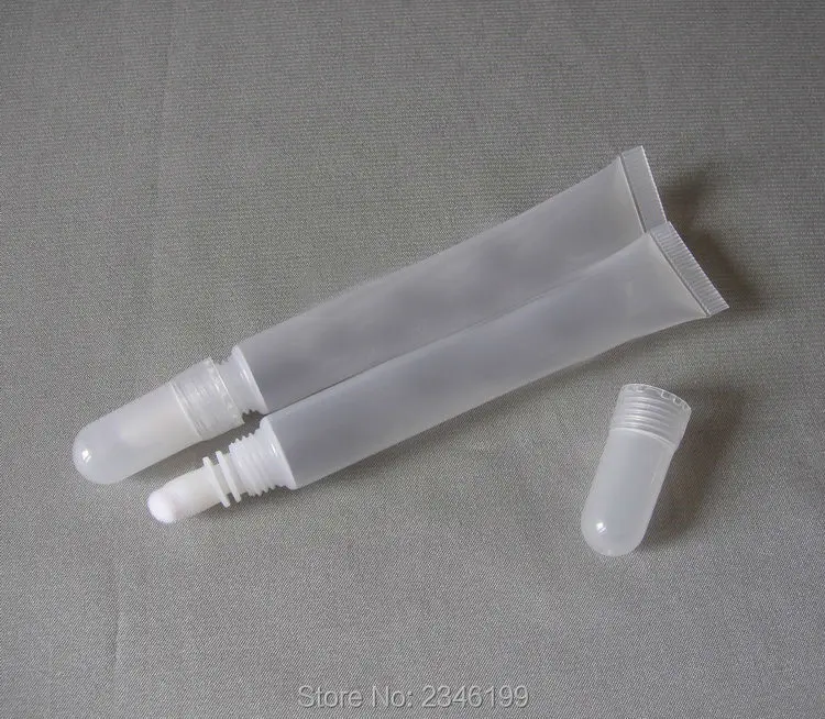 Lote Novo Vazio Tubo Batom Plástico Macio Recipiente Cosmético Faça Você Mesmo Garrafa Lip Gloss Alta Qualidade Rodada Limpar Ferramenta 10 ml 50 Pçs - 3 Tubo Batom Plástico Macio, Recipiente cosmético, DIY
