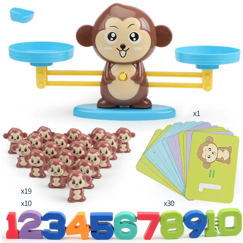 Montessori Math Balancing Scale Number Board Game Educational Toy Monkey Pig Dog Animal Figure Baby Preschool Math Toys Montessori Math Balancing Scale Number Board Game Educational Toy Monkey Pig Dog Animal Figure Baby Preschool Math Toys