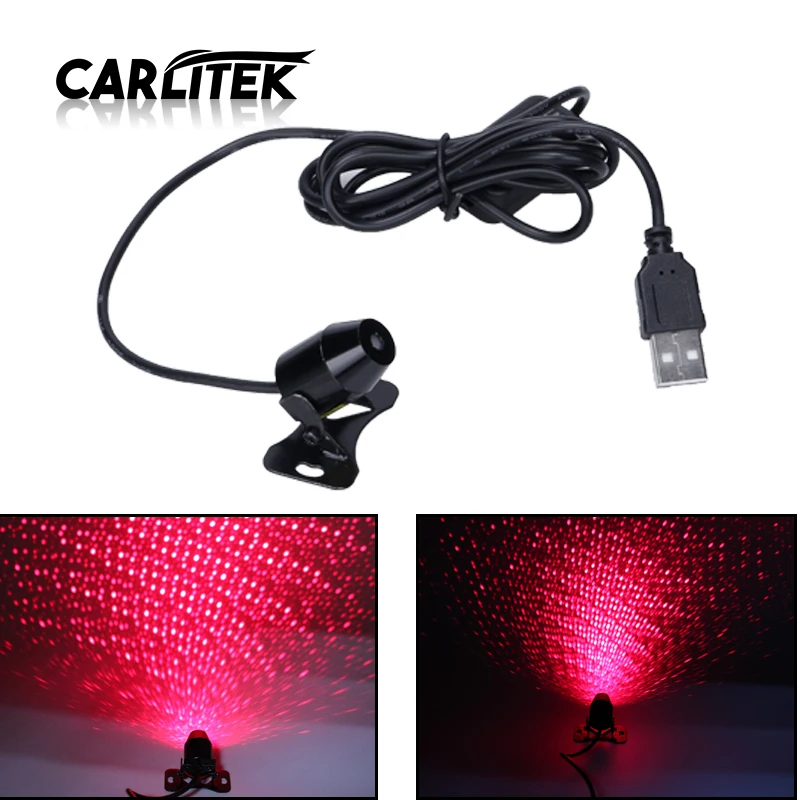 CARLitek USB Автомобильный светодиодный атмосферный светильник интерьерный потолочный декоративный светильник звезда красный проектор окружающий светильник s пульт дистанционного управления