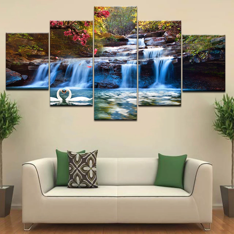 Poster Forest Waterfall Art/Canvas Print Wall Art Home Decor 