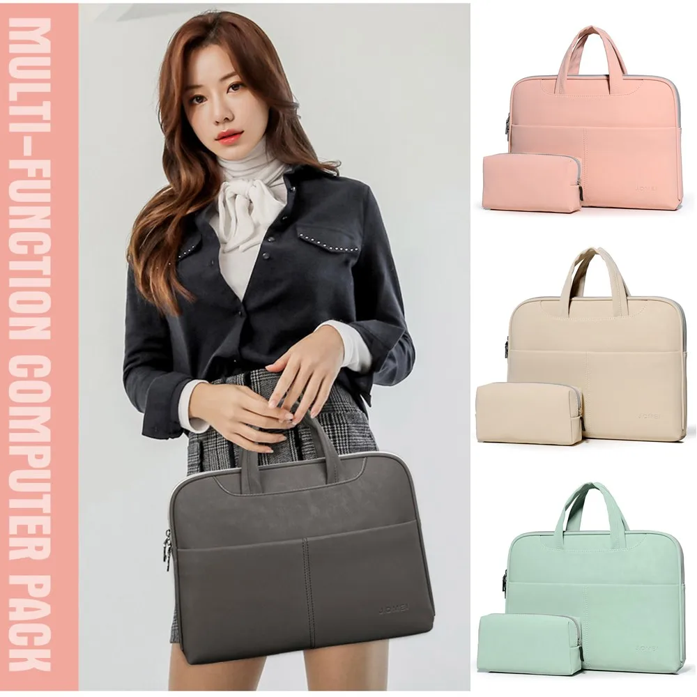 

New PU Waterproof Laptop Bag 13.3 14 15.6 Inch Notebook Bag for Macbook Air Pro 13 15 Computer Shoulder Handbag Briefcase Bag