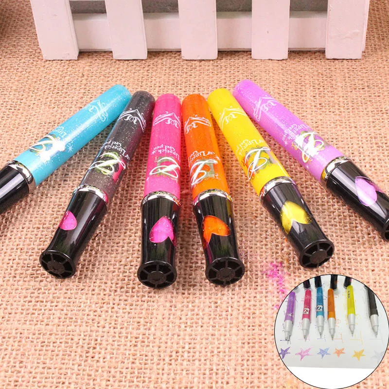 

Korean Stationery 6pcs/lot Creative Metal Color Marker Pen Elegant Lovely Highlighters For Cards Writing Gift School Supplies