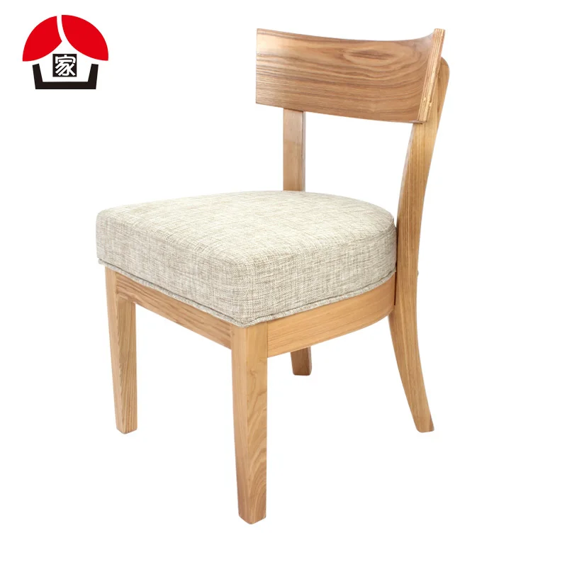 Ash wood chairs upholstered chairs minimalist hotel restaurant fabric