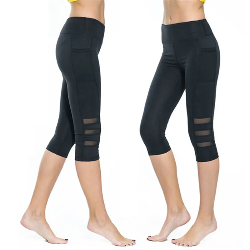 ICYSTOR 3/4 Yoga Pants women Calf-length Pants Capri Pant Sport leggings  Women Fitness Yoga Gym High Waist Legging Girl Black : : Sporting  Goods