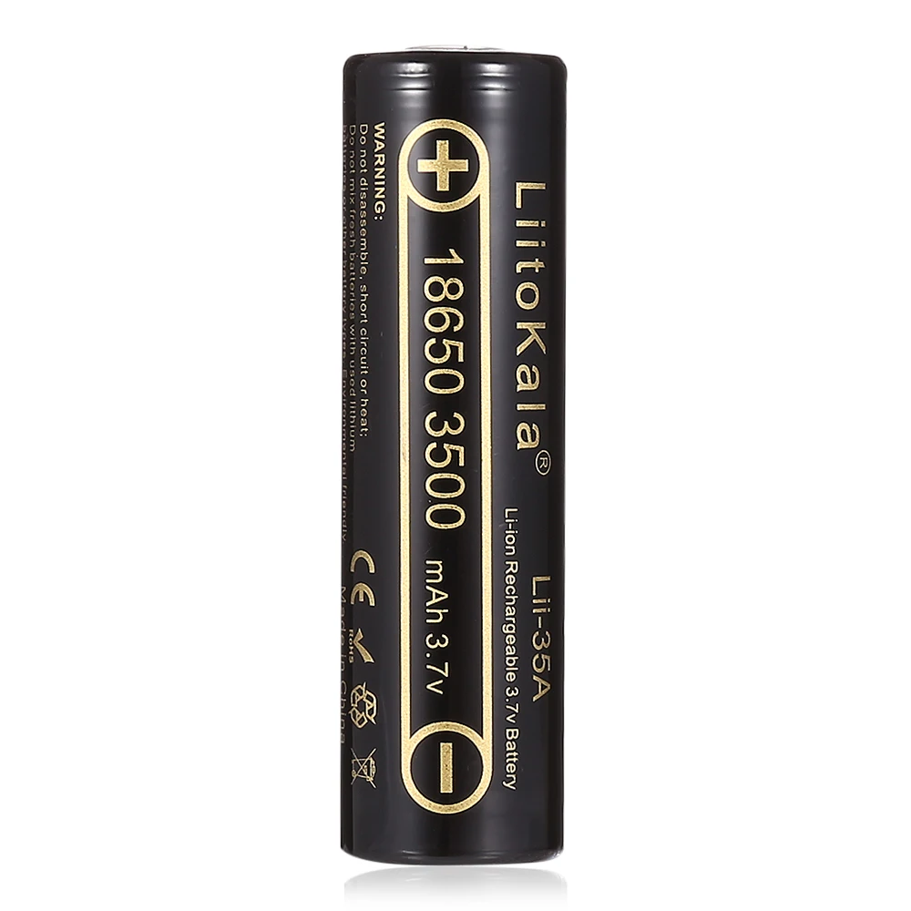 100% Original LiitoKala Lii-35A 18650 3500mAh 3.7V Li-Ion Rechargeable Battery 30A Lithium High Drain For Flashinglight | Электроника