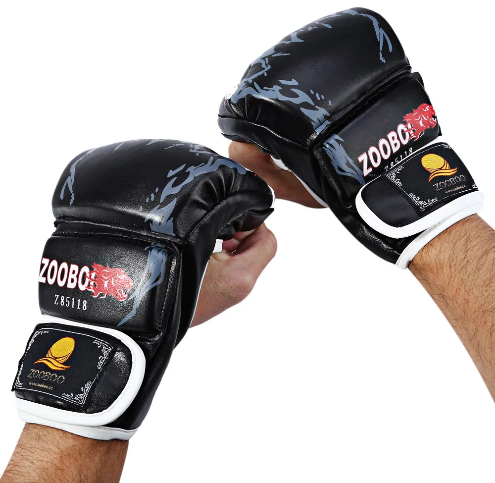 1 Pair PU Leather Half Finger Fitness Boxing Fighting font b Gloves b font Cartoon Falcon