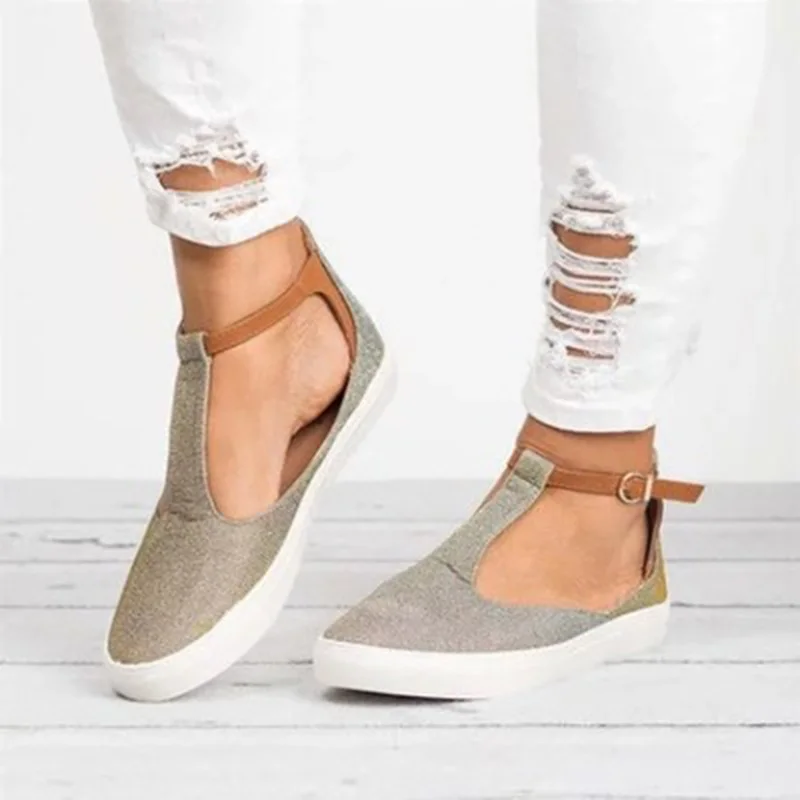 

Fashion Flat shoes women Closed Toe Flat Shoes Solid Female Footwear Breathable Plus Size 35-43 footwear women's sandals
