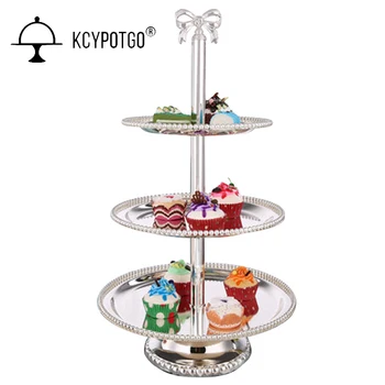 

2 tier / 3 tier European style silver plated cake stand. Wedding dessert cake decoration tray.