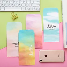 50 шт./лот корейский градиент цветной бумажный конверт каваи маленький подарок для малышей изготовленные вручную конверты для свадебных приглашений с буквами