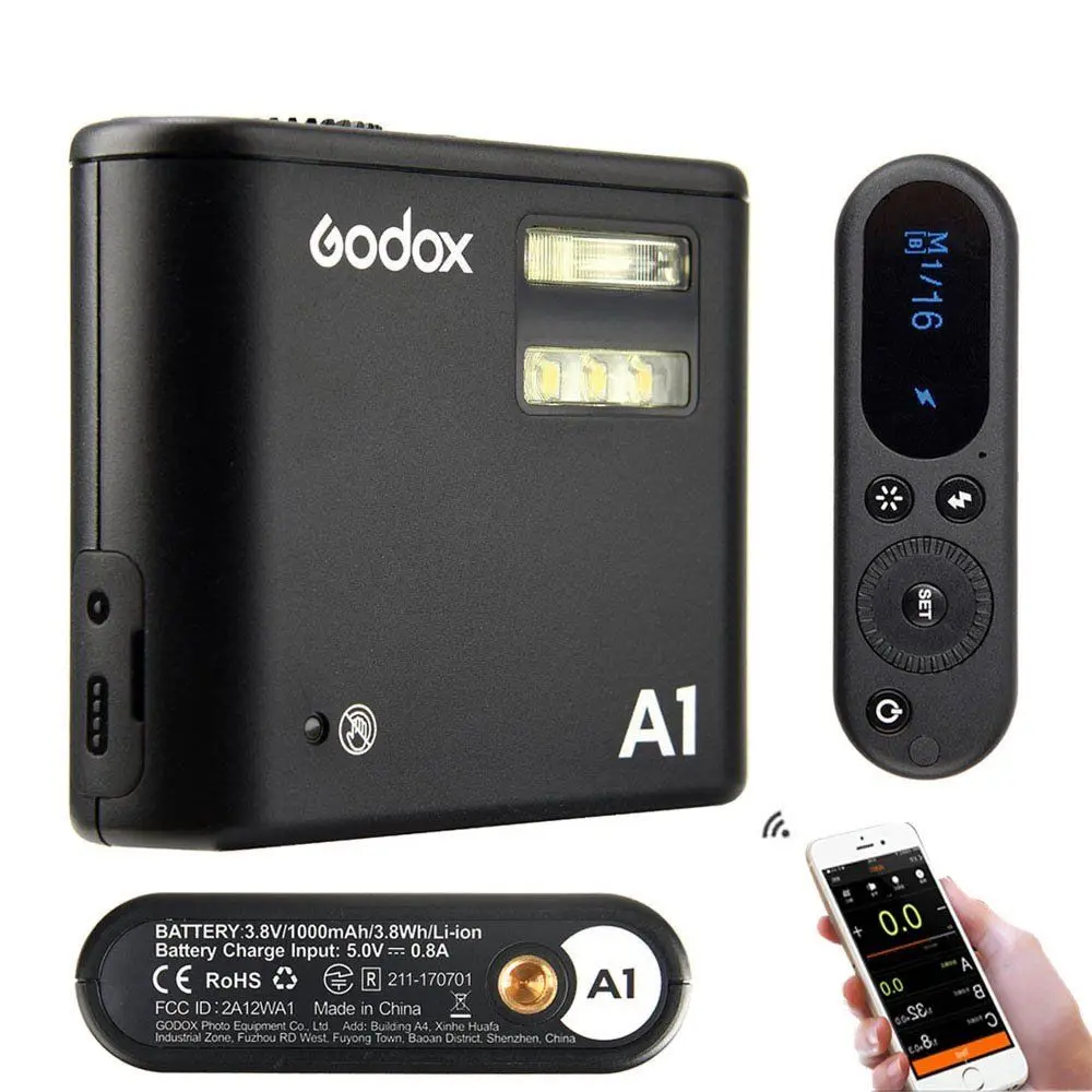 Godox A1 Smartphone Flash System 2 4G Wireless Flash Flash Trigger Constant Led Light with Battery