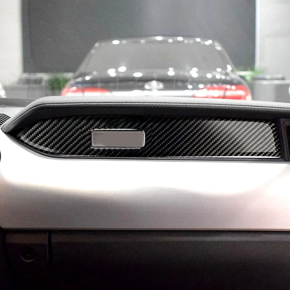 

Auto Car Sticker Carbon Fiber Car Dashboard Decor Strip Sticker Fit for Ford Mustang 2015 2016 2017