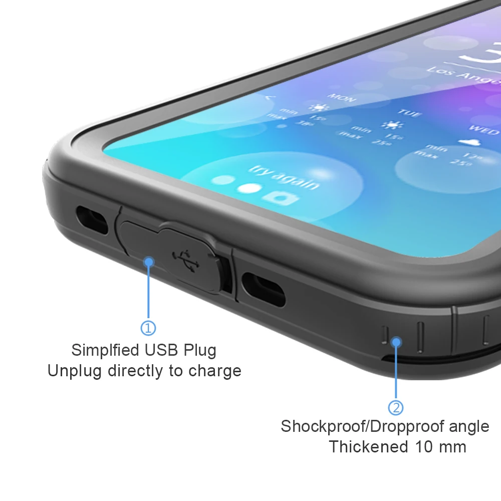  PC Cover For iPhone X XS XR XS MAX Waterproof Case For Samsung S8 S9 Plus Note 8 Note 9 Underwater Sealed Capas For iPhone X    (6)