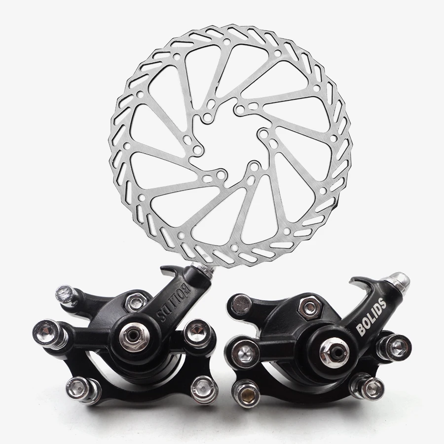 Freno de bicicleta MTB Aleación de bicicleta juego de freno de disco mecánico delantero y trasero incluye 160mm 180mm rotor central ano accesorios de bicicleta