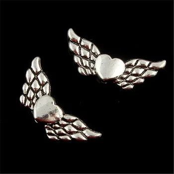

20pcs Tibetan Silver Plated double sided angel wings Charms Pendants for Jewelry Making DIY Handmade Craft 26*5mm
