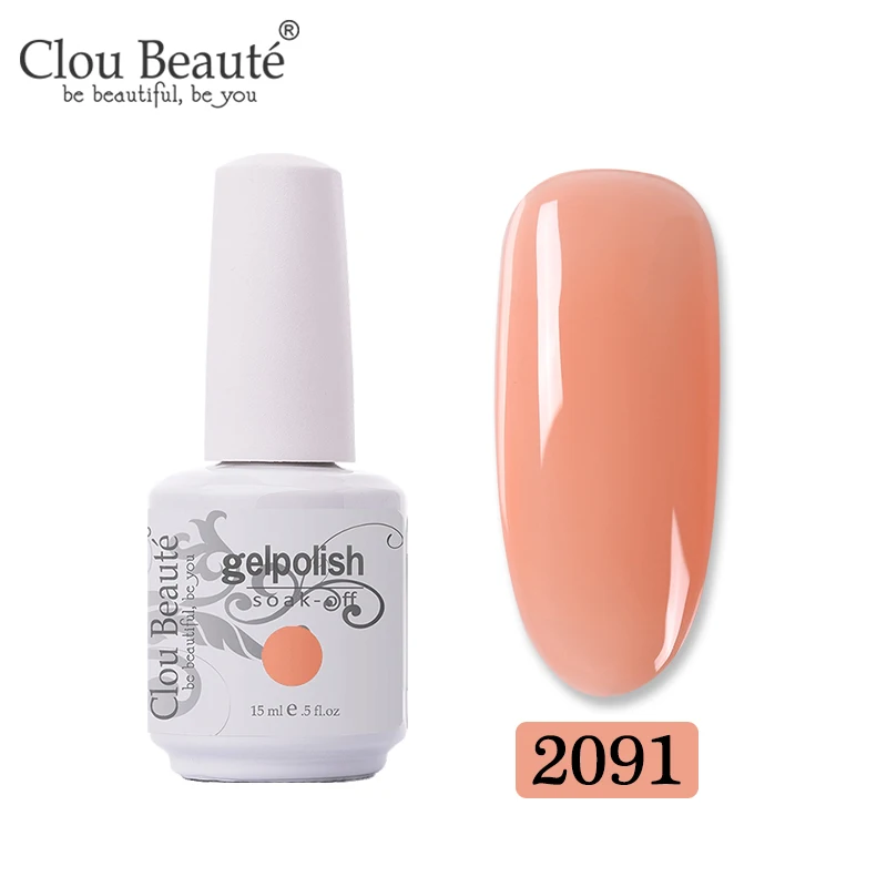 Clou Beaute 375 цветов набор гель-лаков полуперманентный Vernis Матовый верхний слой УФ-гель для ногтей топовый лак впитывающий Гель-лак - Цвет: 2091