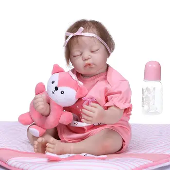 

20 Inch Reborn Doll Realistic Silicone Vinyl Newborn Baby Fox Toy Girl Princess Clothes Lifelike Handmade Gifts