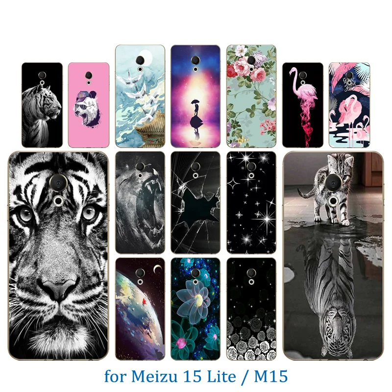 

Soft Silicone 5.46 inch For Meilan 15 Lite Meizu M15 Fashion Phone Cases Shell Ultra Thin Tiger Pattern Funda For 15 Lite Shell