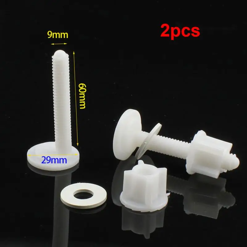 

2PCs Plastic Toilet Seat Screws Fixings Fitting Hinges Replacement DIY Repair Tool