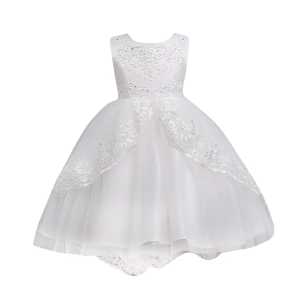 

LONSANT Children Girls Dress Kids Girls Lace Flower Dress baby Wedding Princess Party Formal Dress Toddler sweet Clothes