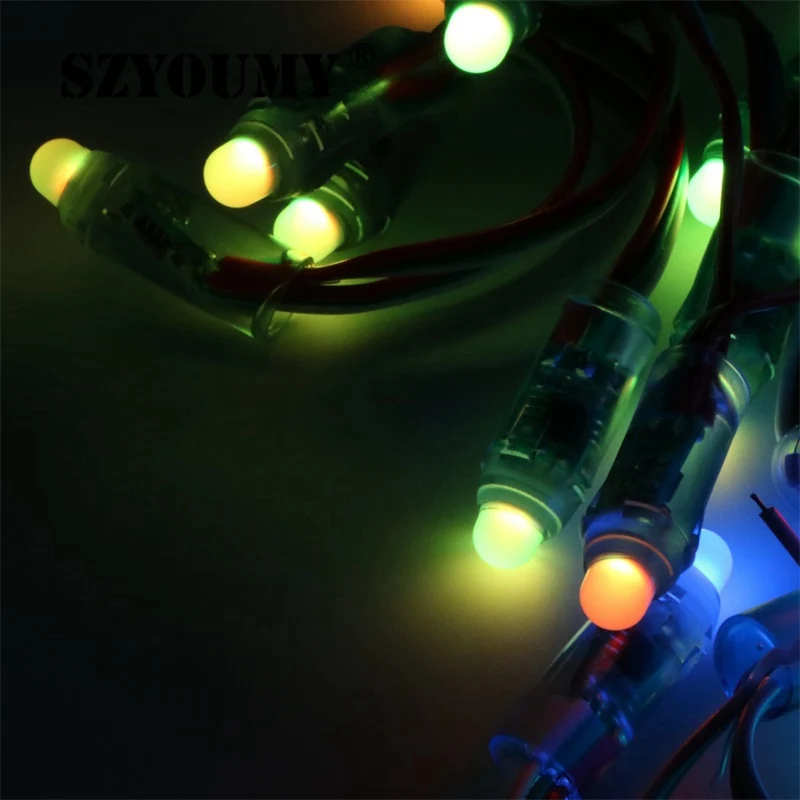 SZYOUMY DC5V WS2811 IC светодиодный модули Строка свет 12 мм Полный Цвет IP68 Водонепроницаемый реклама светодиодный пикселей огни+ светодиодный контроллер