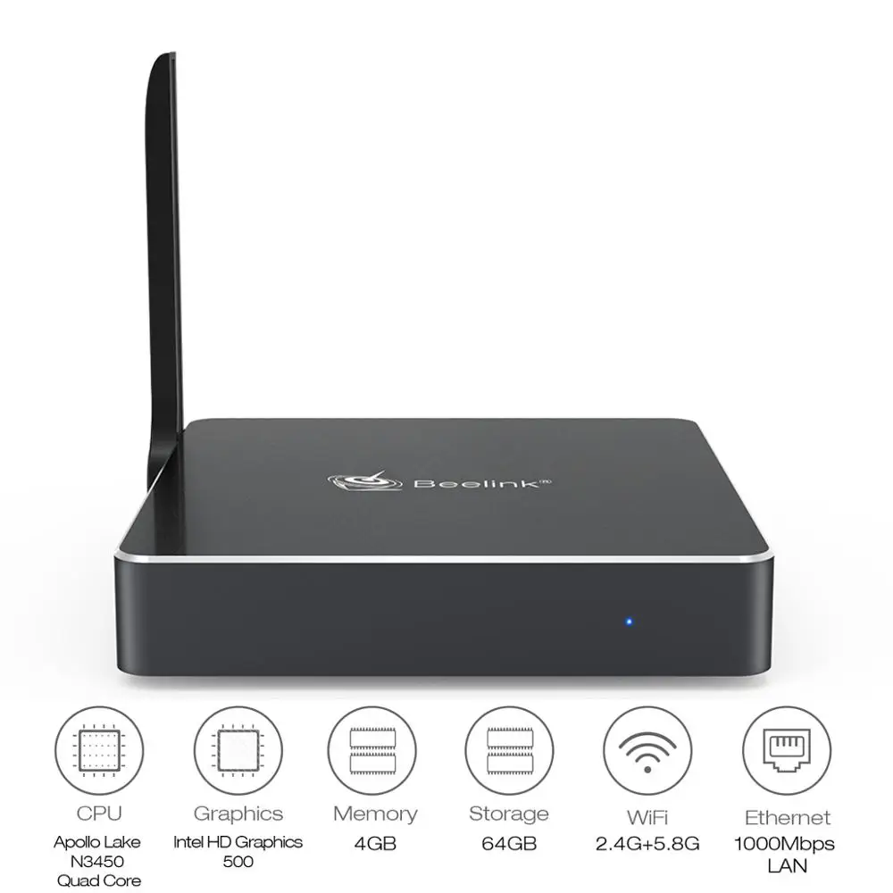Beelink AP34 Pro мини ПК Windows 10 Intel N3450 Четырехъядерный 4 ГБ/6 Гб RAM 64 ROM 5G WiFi USB 3 0 dual HDMI BT win10