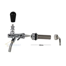 

Adjustable Beer Tap Faucet Polished with Long Shank Chrome Plating Draft Flow Control Stainless Steel Homebrew Kegerator 100mm
