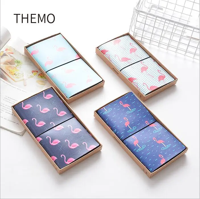 

4 Designs Flamingo Love Bird PU Cover DIY Monthly Schedule Notebook Leather Bound Travel Journal Diary Planner Agenda Notepad