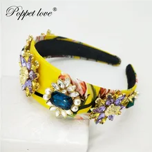 Цветные женские ободки для девочек светильник синий Кристалл ободки жемчужный обруч для волос Бутик тиара головные уборы аксессуары для волос