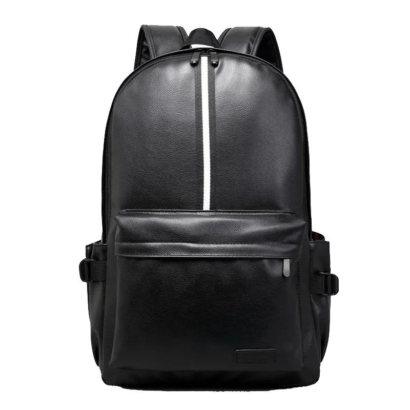 

Personalized PU leather schoolbag/students casual shoulder bag/simple fashion Japan and Korea men youth backpack/large capacity
