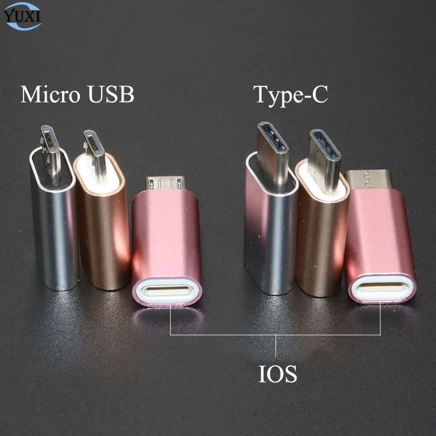 1 шт. для iPhone Micro usb type-C Мужской зарядный кабель из алюминиевого сплава конвертер зарядный разъем адаптер для телефона Android