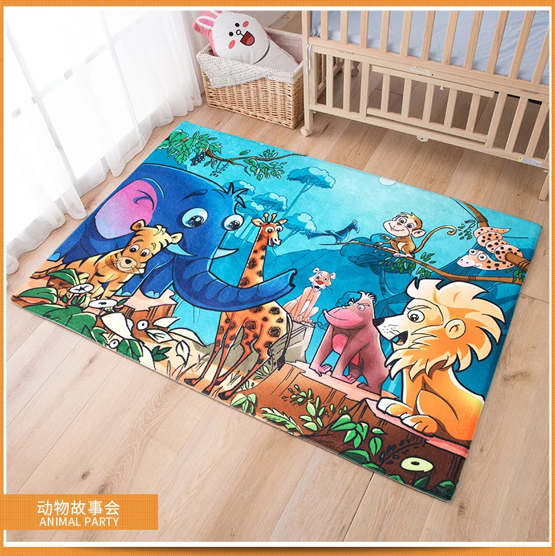 

New design large carpet bedroom rectangular living room coffee table carpet room mats machine washable cartoon carpet