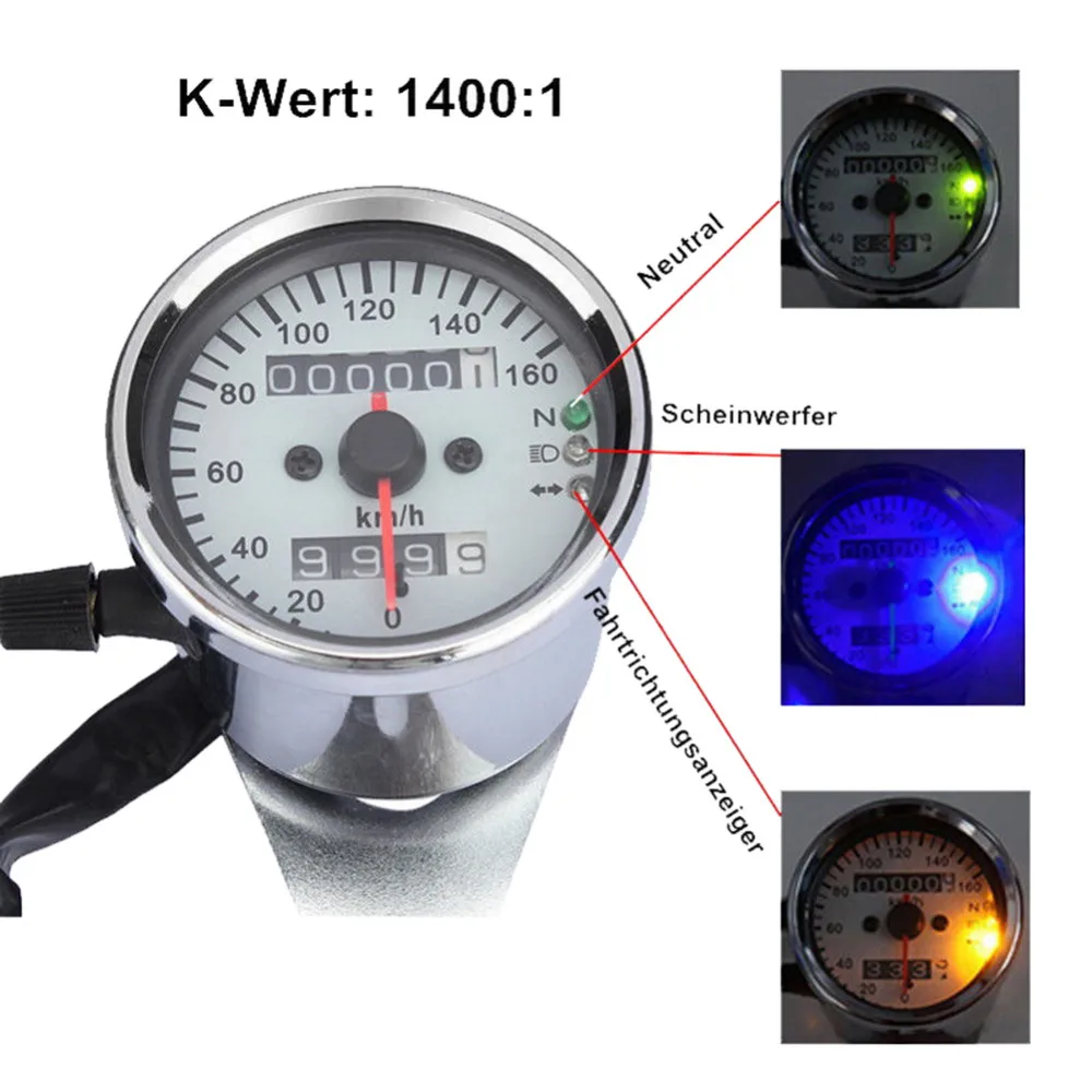 universal motorcycle speedometer odometer gauge atv bike scooter Aftermarket Electronic Speedometer Wiring Diagram function with signal light, led backlight, dual odometer with night lights and light guide pointer wiring diagram