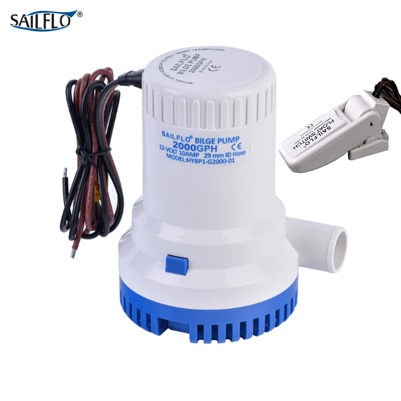 sailflo 12V DC water pump 2000GPH submersible boat bilge pump with