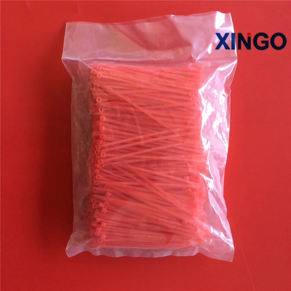 Xingo 100 мм самоблокирующиеся Нейлоновые кабельные стяжки 1000 шт цветная пластмассовая застежка-молния 18 фунтов UL RoHS SGS одобрено
