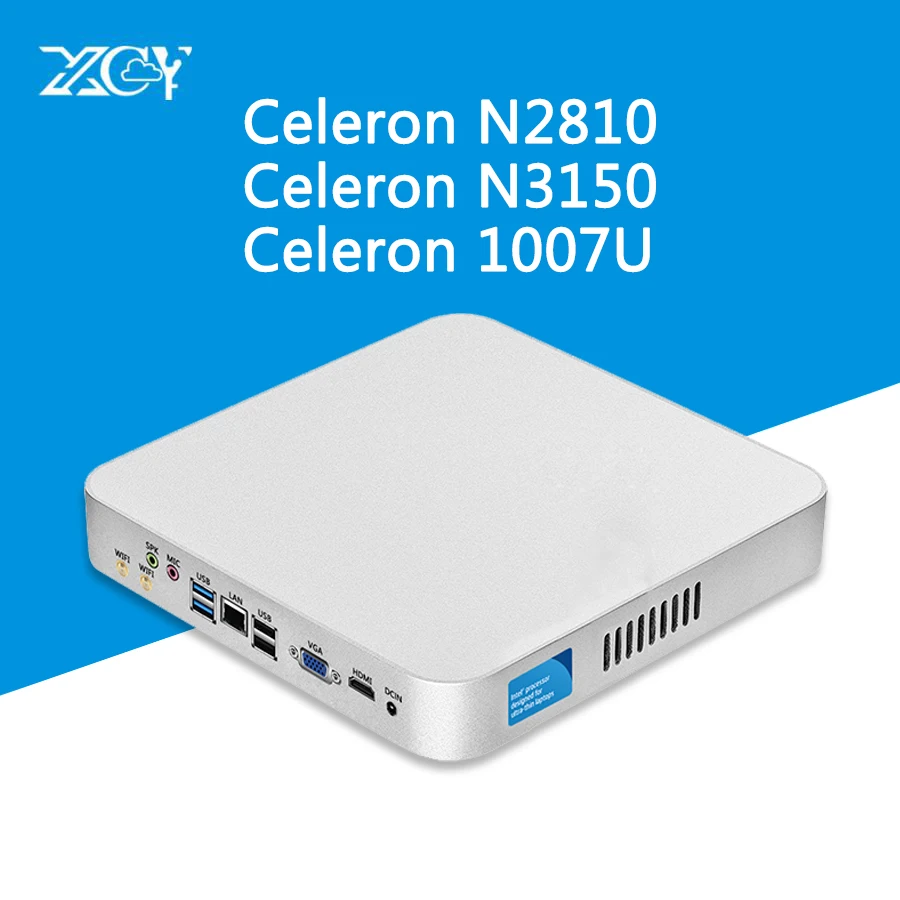 XCY Mini PC Windows 10 Intel Celeron N3150 J1900 Pentium 2117U HTPC HDMI WiFI usb Thin Client Office Nettop Computer pc