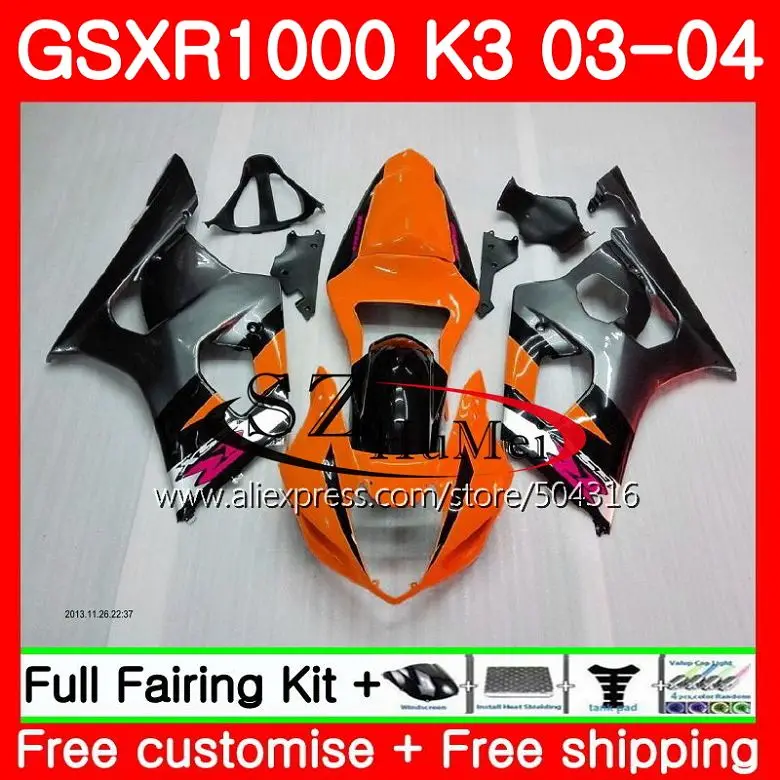 

Body For SUZUKI GSX-R1000 GSXR 1000 03 04 Bodywork 36SH2 GSXR-1000 GSXR1000 03 04 K3 Orange grey GSX R1000 2003 2004 Fairings