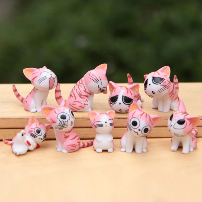 

New 9pcs Multi-Color The Cat Cute Chi Figures 3cm Micro Landscape Lovely Kitten Emoticon Emoji Decoration Action Model Kids Toy