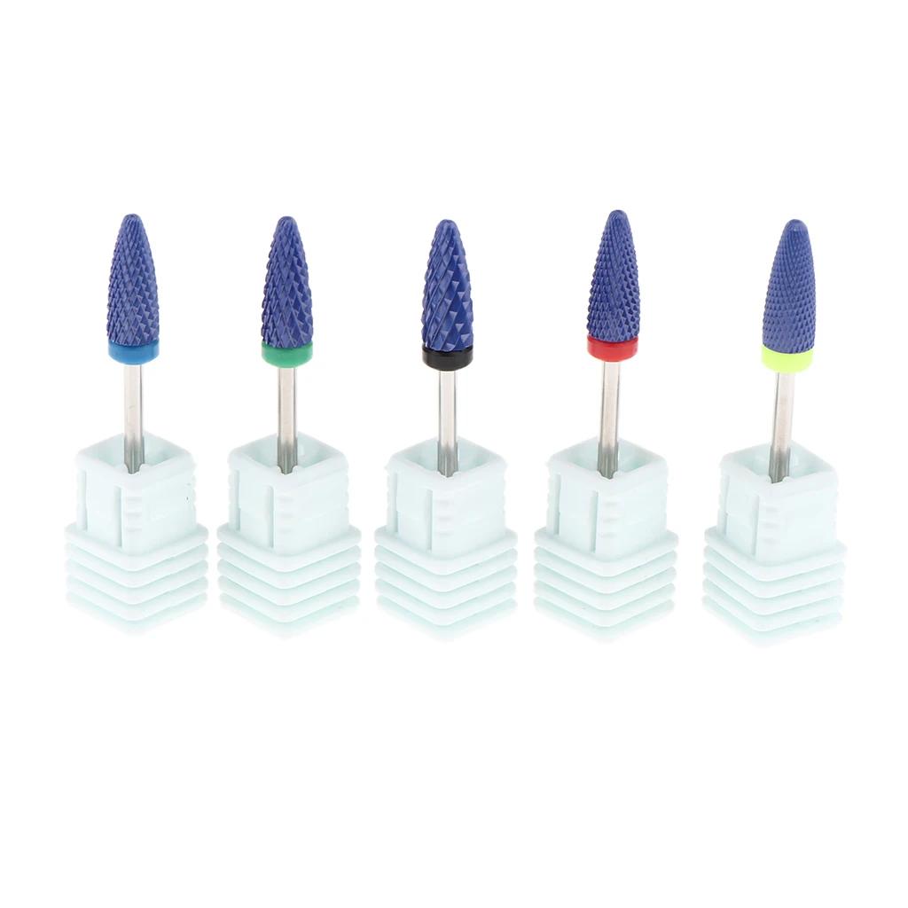 High Quality Ceramic Nail Drill Bit Set for Natural & Artificial Nails, Length: 1.85 inches (Pack of 5)