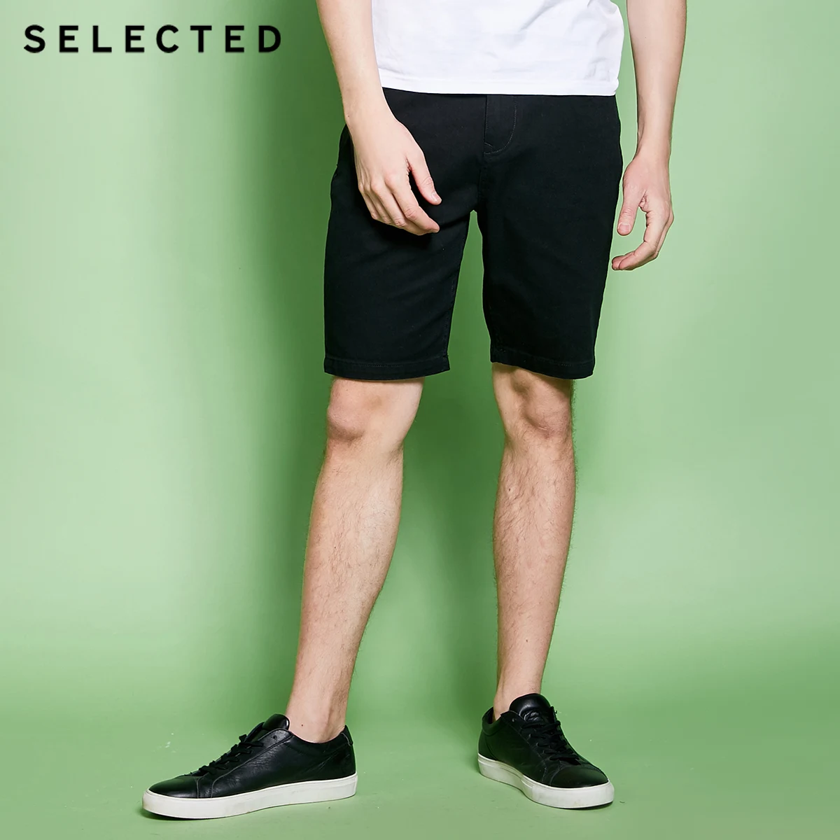 

SELECTED Men's Spring 10% Cotton Black Washed Finish Denim Shorts C|4182S3517