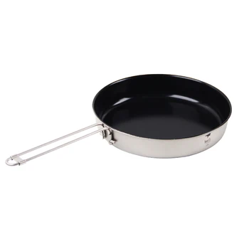 

Keith Titanium Pan Frying Pan Camping Hiking Ultralight Titanium Cookware Pan Folding Handle Non-stick fry Pan 1000ml
