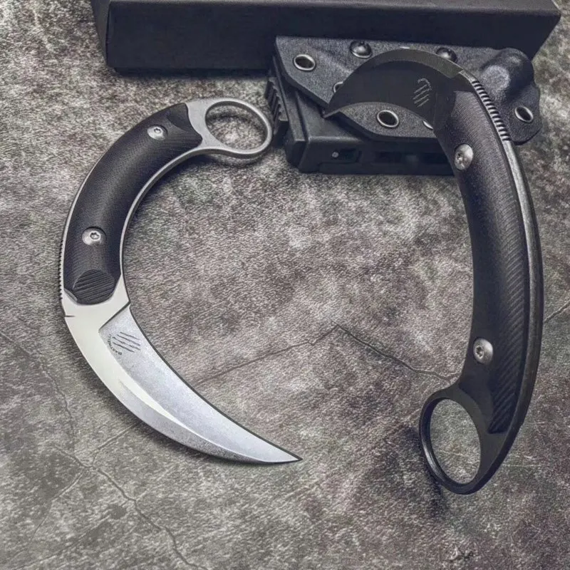 Последние Karambit коготь фиксированным лезвием нож коготь тактические ножи 440C камень мыть лезвие стальная ручка фиксированное лезвие