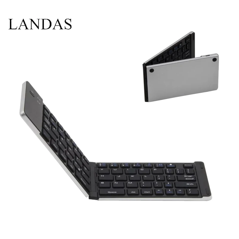 

Landas Bluetooth Folding Keyboard For Android Tablet Pocket Wireless Bluetooth Keyboard For IOS Windows Android Systems