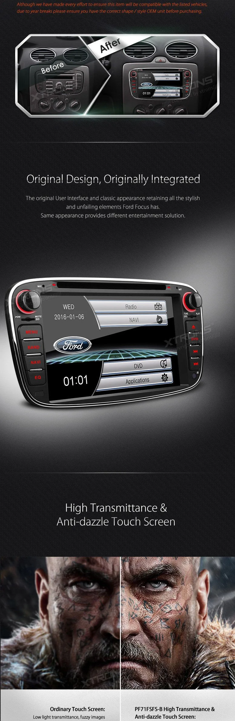 Excellent 7" 2 din car stereo DVD Player For Ford Focus 2007-2010 &S-Max 2008-2011 & Mondeo 2004-2011 & C-Max 2008-2010 & Galaxy 2010-2011 1