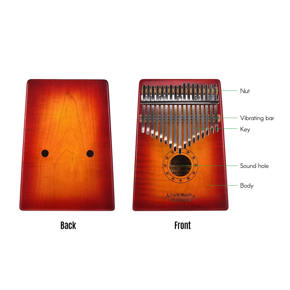 GECKO MC S 17 клавишным Kalimba игрушечное пианино Mbira вьющиеся из цельной кленовой