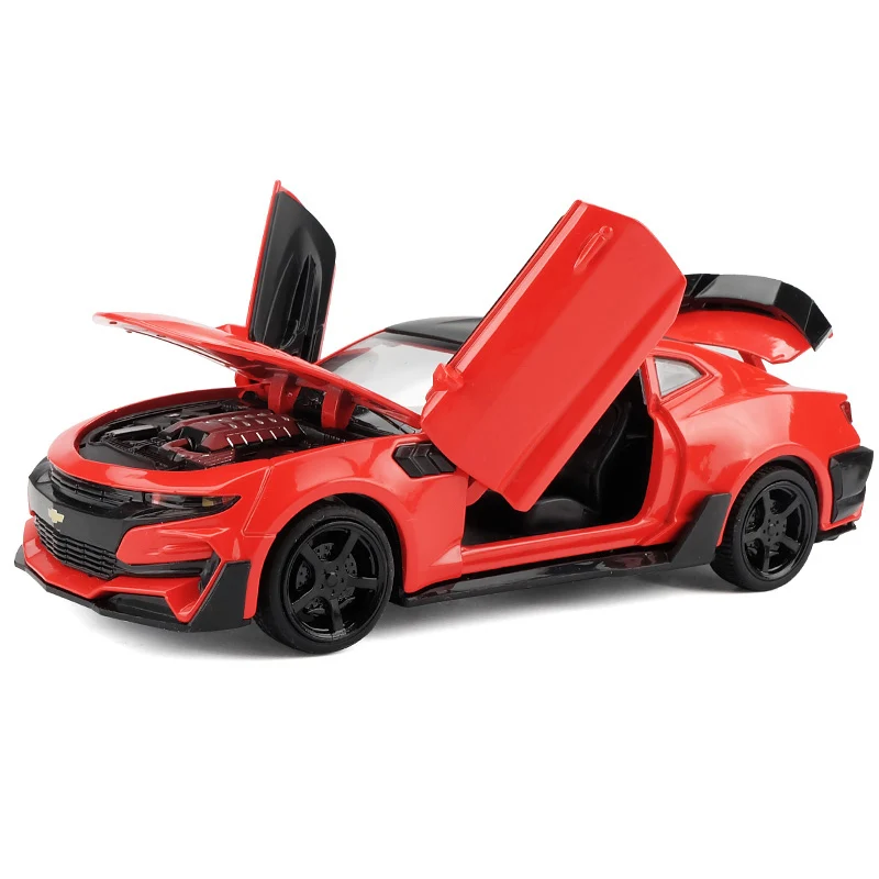 Camaro 1/32 масштаб спортивных автомобилей модель Diecast автомобиля игрушки горячие моделирование модели автомобилей колеса быстро сплава авто и яростный игрушка для мальчиков - Color: Camaro red