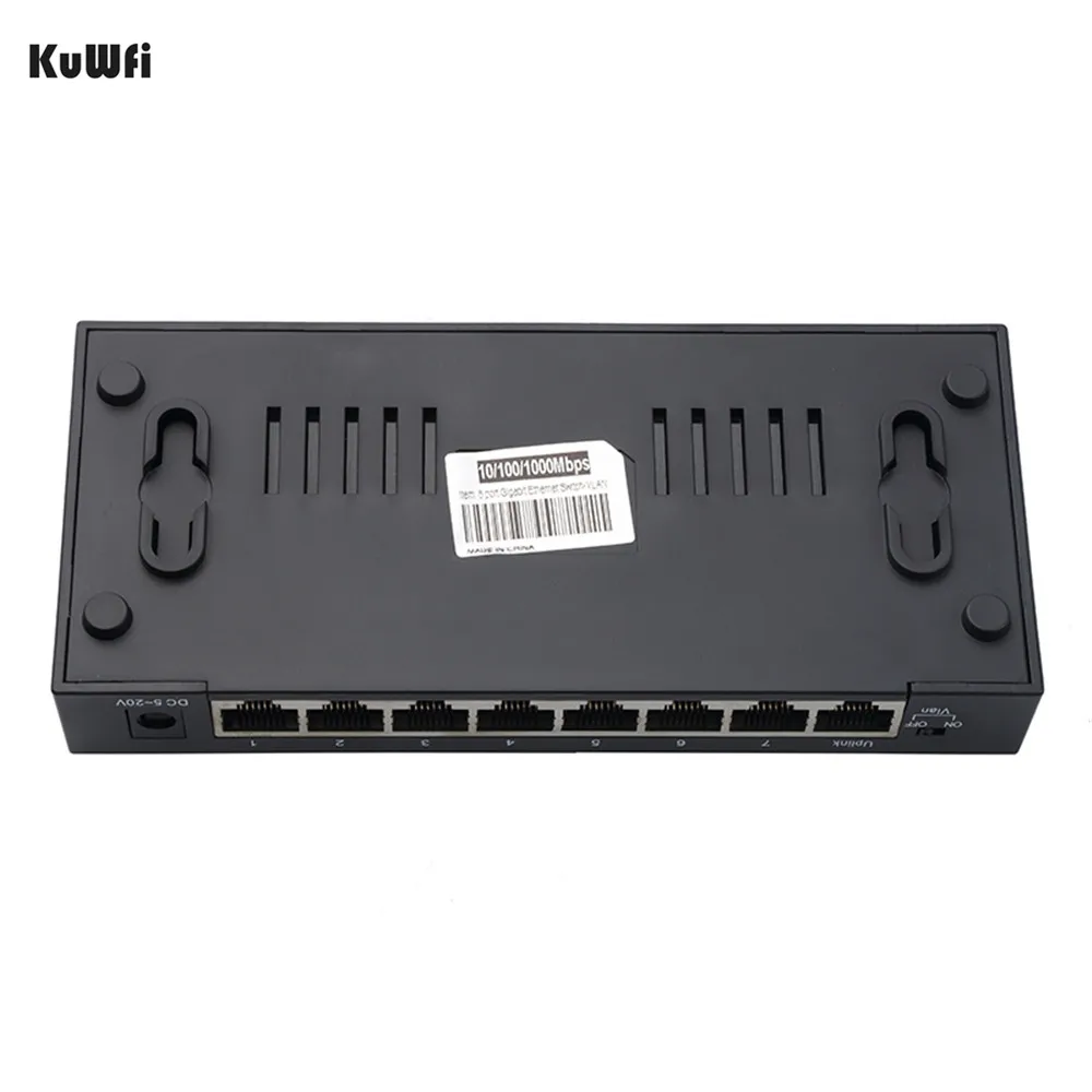 Умный гигабитный коммутатор KuWFi 8 портов 10/100/1000 Ethernet сетевой концентратор Lan
