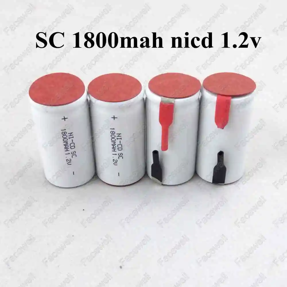 10 шт. SC 1 2 v аккумуляторная батарея NiCD 1800mah перезаряжаемые ni-cd sc батареи высокой