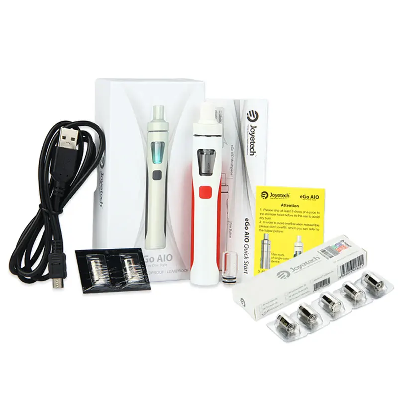 Najtaniej Oryginalny zestaw Joyetech eGo AIO szybki zestaw 0.6ohm 1500mAh pojemność baterii All in One e papieros Vaporizer Vaping PEN niska cena