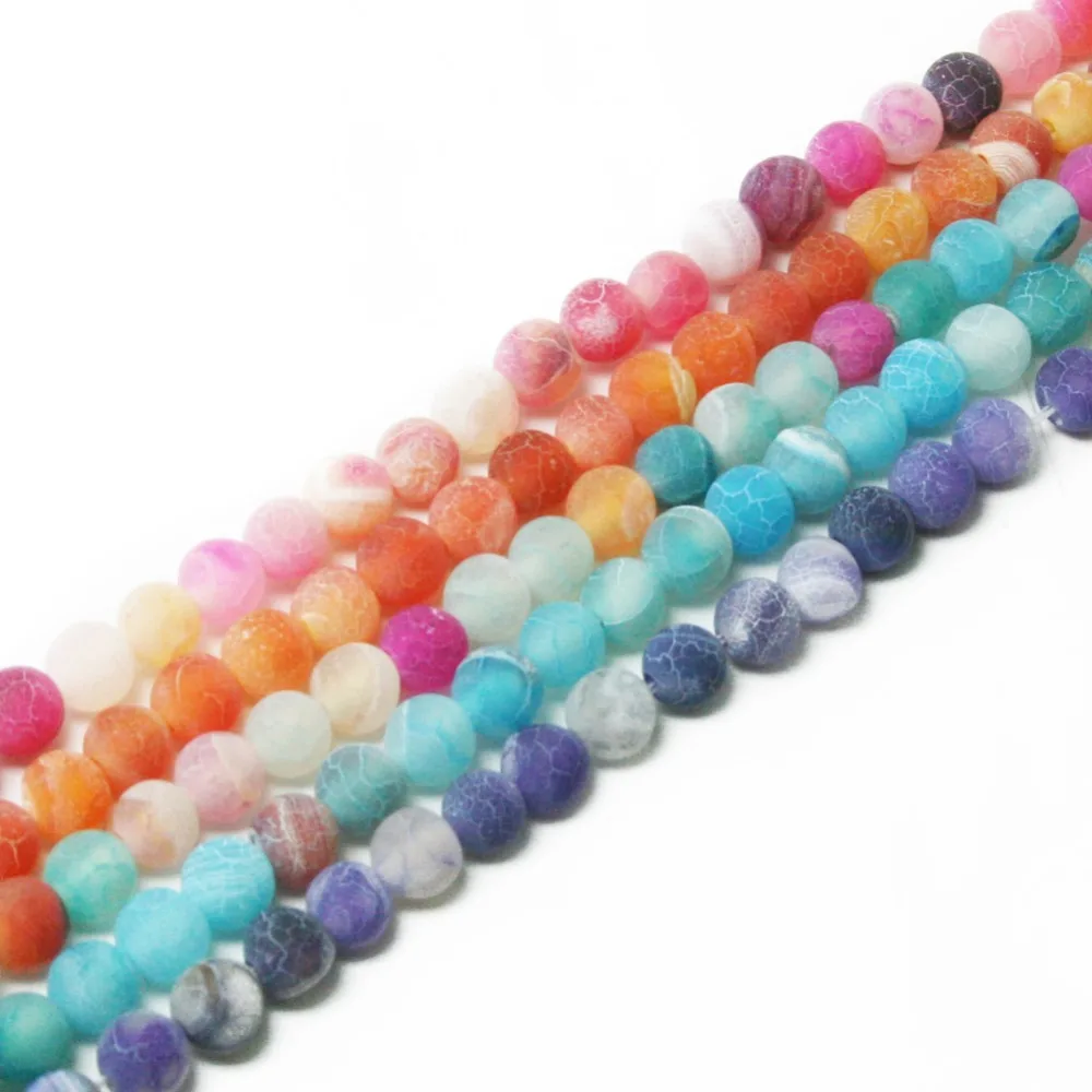 Summer Style Natural Gem Stone Beads 6mm Dream Fire Dragon Veins Bead