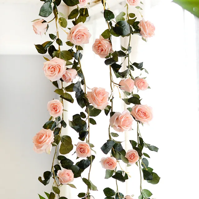 1Pc Artificial Roses Vine Real Touch Silk Roses Flowers For Home Decor